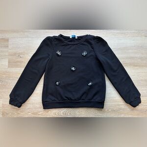 Mayoral Girls Black Floral Appliqué Top